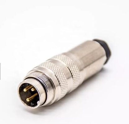 M16 3 Pin Metal Assembly IP67 Soldering Aviation Plug Connector Threaded Coupling